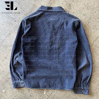 LARSUR Veste en velours côtelé lourd délavé personnalisé avec plusieurs poches Shacket Work Wear Worker Hunting Kore Coat Overshirt