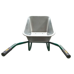 180KG Heavy Duty Construction Wheelbarrow 120L Galvanized Tray Pneumatic Wheel <b>Garden</b> Wheel Barrow Carretilla Building Farm <b>Cart</b> - Product Image 2