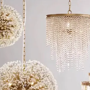 Modern Simple Dandelion Crystal Chandelier Spark Ball Lamp Coffee Shop Clothing Shop All Stars Bedroom Dining Room Pendant Light