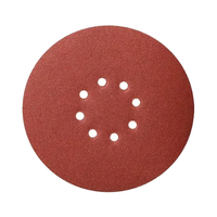 Échantillon gratuit 9 pouces 225mm oxyde d'aluminium crochet boucle rouge flocage papier de verre 8 trous polissage type de meulage disque abrasif OEM