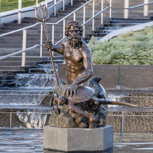 Nghệ thuật đồng tùy chỉnh tượng Hy Lạp cổ đại <span class=keywords><strong>Neptune</strong></span> với cá heo điêu khắc - Product Image 3