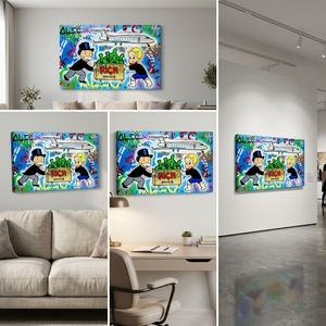 Rich Airways Nouvelle Peinture Murale sur Toile Grande Taille Art Déco <span class=keywords><strong>Moderne</strong></span> Décoration Intérieure Salon Chambre <span class=keywords><strong>Cadre</strong></span> Écologique - Product Image 5