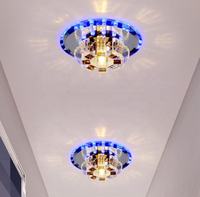 Plafonnier encastré moderne pour balcon, porche, couloir, avec télécommande, en cristal AC, petit spot pour couloir
