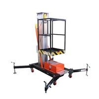 SAGA FIRST 4M-10M Plateforme élévatrice hydraulique à mât unique en aluminium, alimentée AC/DC, élévateur électrique pour personnel, table élévatrice