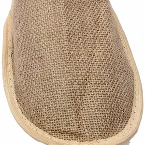 Pantoufles jetables blanches en jute bon marché, vente en gros, pantoufles de voyage/pantoufles d'hôtel jetables en jute personnalisées - Product Image 1