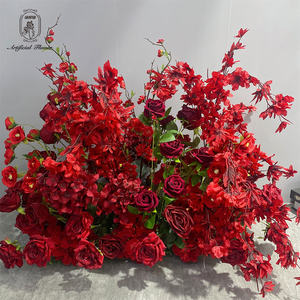 Flores Artificiales Rojo Borgoña para Mesa, Decoración para Banquetes, Eventos y Bodas, Flores Decorativas para Mesa y Pasillo, Ramo de Flores - Product Image 4