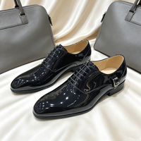 Herren Lacklederschuhe Schwarz Spiegelglanz Oxford Schnürschuhe Spitze Zehe Wasserdicht Smoking Luxus Formelle Anzugschuhe