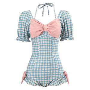 Traje de Baño de una Pieza de Manga Corta para Mujer, Estilo Coreano, Diseño de <span class=keywords><strong>Mariposa</strong></span>, Espalda Descubierta, Bonito, de Terileno/Spandex, Elástico, de Secado Rápido, para la Ciudad - Product Image 5