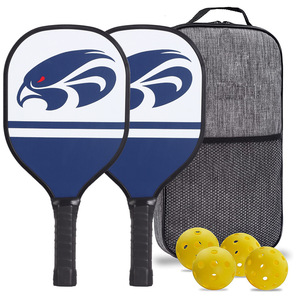 Juego de palas de Pickleball, 2 palas, 4 pelotas, bolsa de transporte de nailon, equipo deportivo ligero para exteriores para adultos - Product Image 1
