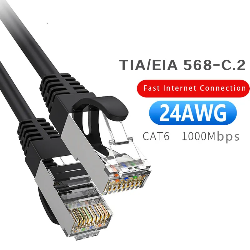 Cat8 Round High Quality RJ45 Connector Network Wire Patch Cord Extension 10-Gigabit Ethernet Cable