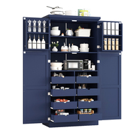 Îlot de cuisine modulaire laqué haute brillance écologique avec charnières, taille personnalisée pour appartement - Fixation murale - Vente en gros
