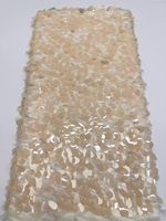 Tissu en tulle 3D moelleux à paillettes, irisé, à franges rondes, brodé, pour robe de fée, robe de scène, motifs floraux et artisanat DIY