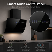 Hotte de cuisine murale à aspiration latérale avec moteur en cuivre, vente directe usine, cuisinière à gaz et hotte de cuisson OEM