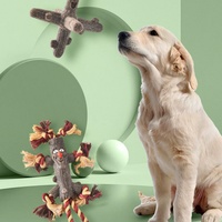Großes Hundespielzeug zum Zähneknirschen, Outdoor-Baumzweig-Trainingsspielzeug, bissfestes Gummi-Knoten-Holz-Haustierspielzeug, Seilball