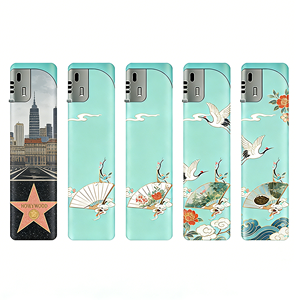 Briquet électronique portable, rechargeable au gaz, en plastique, coupe-vent, écologique, personnalisable avec logo imprimé, pour cigares, cadeaux, fabrication ODM en usine - Product Image 1