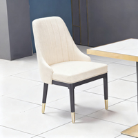 Chaise de salle à manger moderne et populaire, dossier haut en bois massif, capitonnée, avec revêtement en cuir PU bleu, pour restaurant, café, cuisine