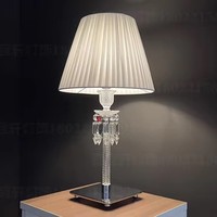 Lampe de table moderne en cristal Mille Nuits, LED électrique à intensité variable, abat-jour en lin, ampoule E14/E12, éclairage de bureau simple, intérieur, maison