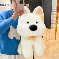 Vente directe d'usine, prix bas, peluche de chiot Westie bleu marine douce, jouet en peluche rond et dodu, cadeau d'anniversaire pour enfants, poupée de chien