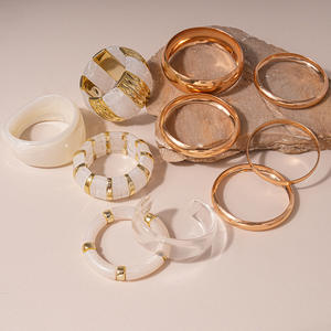 KAIMEI-Bracelet de Luxe en Résine à Vague Irrégulière Teinte en <span class=keywords><strong>Blanc</strong></span> Plaqué Or 18k, Nouveauté 2025 - Product Image 5