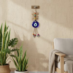 Evil Eye Macramé Ornement 24x5cm Nouveauté et décoration créative pour la maison - Product Image 3