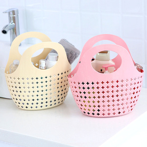 <b>Bath</b> Basket Soft Plastic Round <b>Storage</b> Basket For Cosmetics Jewelry Underwear Nordic Pink Blue Gray - Product Image 2