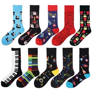 Chaussettes en coton respirant Happy Fashion pour hommes avec bas tricoté à motif de guitare - Product Image 1