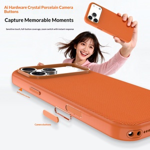 เคสแม่เหล็กดีไซน์ลายสัตว์ผ้าเทค สำหรับ 17 Pro Max พร้อมปุ่ม AI ใช้ได้กับ 18 Pro ป้องกันการตกกระแทก - Product Image 3