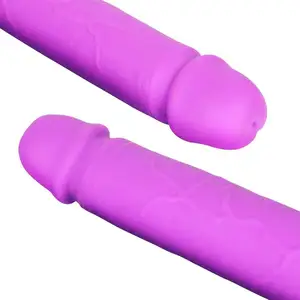 Silicone Double Sided Dildo with Vivid Glans Dual Dong Penis for Vaginal Anal Adult Sex Toy for Lesbian