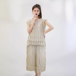 Abito plissettato Issey Miyake da donna; taglia grande, alla moda, alta qualità, elegante, per lavoro e feste, antipiega, primavera, autunno - Product Image 4