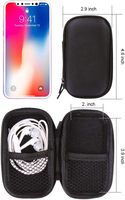 Portable double fermeture éclair EVA coque dure mousqueton en métal sac de transport de protection pour lecteurs MP3 mémoire de câble USB