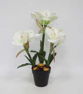 Clivia Miniata Artificial Realista |   Bonsái Artificial en Maceta de Plástico para Decoración de Mesa en Hogar u Oficina - Product Image 3