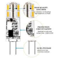 Éclairage intérieur à bas prix, mini lampe LED G4 1,5W AC 230V, lumière IP20, utilisation domestique, guirlandes lumineuses, température de couleur 2700-6500K, garantie de 2 ans