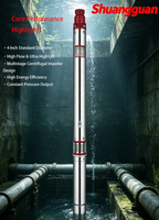 Pompe submersible électrique verticale multi-étages 100QJD 4'' pour puits profond, moteur immergé dans l'huile, longue durée de vie, fonctionnement stable