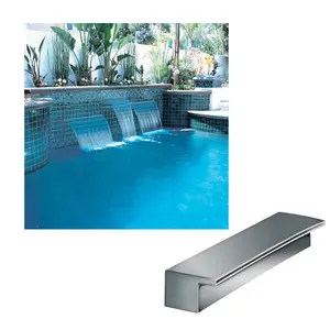 Cascada de pared inoxidable, hoja de agua para piscina, cascada con luz led, gran oferta