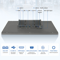 Komputer Panel Industri Tanpa Kipas (Fanless) dengan Port COM, Monitor Layar Sentuh All-in-One 23,8 Inci Panel LCD J6412 Linux/Windows