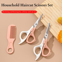 3pcs Set 3Cr13 Ciseaux de coupe de cheveux ménagers en acier inoxydable Ciseaux de beauté lisses pour les enfants pour la coiffure à domicile