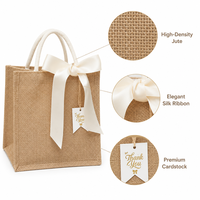 Sac cadeau moyen en toile de jute avec poignées, idéal pour mariage, enterrement de vie de jeune fille, plage, demoiselles d'honneur – Sacs en jute réutilisables imprimés en sérigraphie, couleur crème