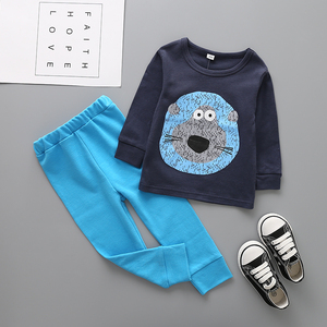 Boutique en ligne de vente en gros de vêtements coréens populaires pour enfants, ensembles de vêtements en coton à motifs animaliers pour garçons - Product Image 2