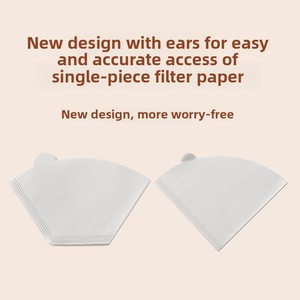 V02 pha cà phê thủ công giấy lọc hình nón cấp thực phẩm dùng một lần giấy lọc nhỏ giọt cà phê công cụ phụ kiện cà phê - Product Image 2