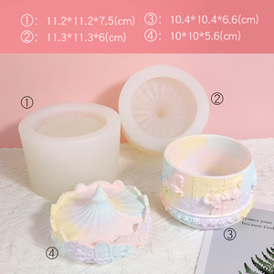 Stampo in Silicone 3D <span class=keywords><strong>di</strong></span> Lusso con Motivo a Giostra Rotante per Fai da Te, Scatola Portaoggetti in Gesso per Aromaterapia, Vaso per Candele Fatto a Mano, Fusione in Resina - Product Image 6