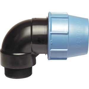 ข้อต่องอพลาสติกตัวผู้20x3/4ท่อทองเหลืองผิวเรียบสำหรับชลประทานเอ็นพีที PVC-U ทำจาก PP - Product Image 1