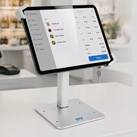 Support de tablette verrouillable EB, pince diagonale 7-11 pouces, rotation à 360 degrés, inclinaison à 250 degrés, support métallique compatible iPad, vente au détail