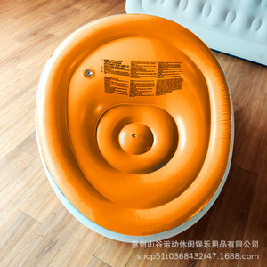 <b>Inflatable</b> <b>Sofa</b> Beanbag Chair Orange Color Quick Inflating Portable Outdoor Leisure Furniture Single Seat Soft Comfortable - Product Image 5