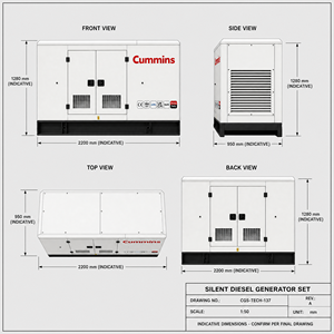 Générateur diesel silencieux à démarrage automatique EAC Cummins Weichai 150 kVA 150 kW, ouvert/silencieux, avec fréquence 50/60 Hz, tension nominale 220 V/380 V - Product Image 6