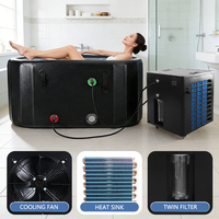 Refroidisseur d'eau mobile 1,5 CV avec pompe filtrante, bain de glace, chauffage et refroidissement pour récupération sportive, avec filtre WIFI