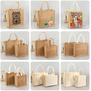 Sinh Thái Thân Thiện Tự Nhiên Vải Bố Biểu Tượng Tùy Chỉnh In Vải Bố Tote Túi Tái Sử Dụng Đay Vai Túi Mua Sắm Với Dây Kéo Nút Đóng Cửa - Product Image 6