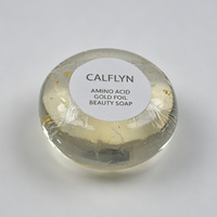 Savon de beauté à l'acide aminé et feuille d'or 24K, OEM ODM Marque Privée, Barre Nettoyante Transparente Éclaircissante pour le Visage et le Corps, Soin Quotidien de la Peau