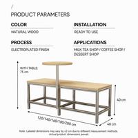 Ensemble de bancs de restaurant et café en aluminium industriel avec table d'appoint