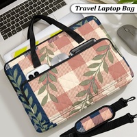 Sac pour ordinateur portable matelassé personnalisé avec imprimé Palaka hawaïen, motif floral Art Déco tropical, pour le shopping, les voyages et le transport quotidien