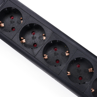 1U 19 pouces sûr en aluminium Shell Power Distribution Unit Power Strip avec 6 ports Allemagne Type pour hôpital Rack EU Plug Standard